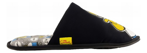 Pantufla Cama Pv30467z Negro Flats Talon Suave Logo