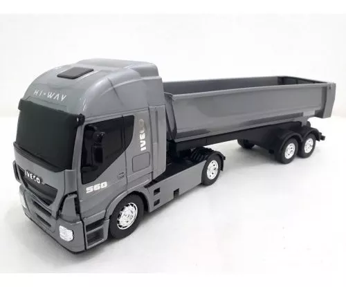 Caminhão Carreta de Brinquedo Iveco Hi-Way Miniatura com Caçamba Basculante  - Lojas Monte Cristo