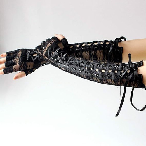 Nuevo Guantes Largos Con Cordones Y Lazos De Encaje