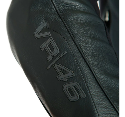 Chaqueta De Piel Dainese Vr46 Pole Position Negro Piel Vacuna Chica