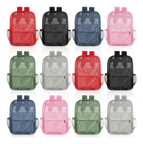 Amylove 12 Mochilas Malla A Granel Escuela, Mochila Playa