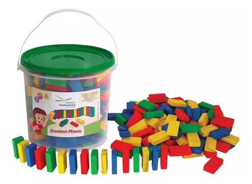 Dominó Mania Com 300 Peças Balde - Brinquedo Educativo