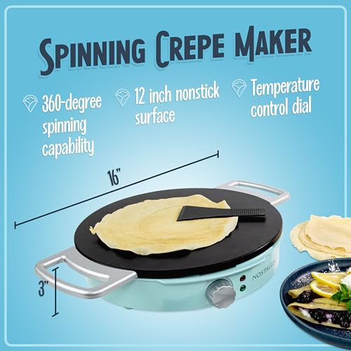 Crepera Giratoria Nostalgia De 12 Pulgadas Para Desayuno De
