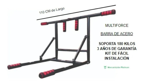 Imagen 3 de 9 de Barras De Ejercicios Plegables 3 En 1, Dominadas, Fondos.