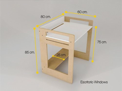 Imagen 7 de 9 de Escritorio Windows + Soporte De Celu - Melamina Y Mdf Laca
