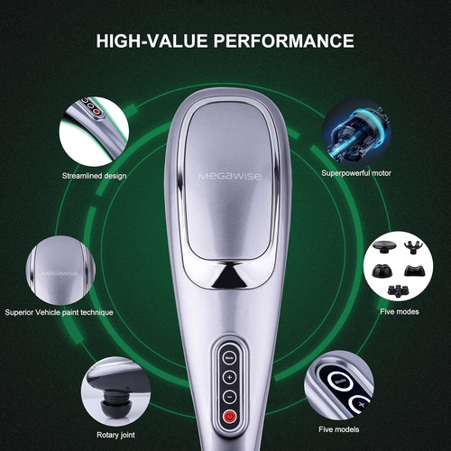 Megawise Massager Handheld Deep Tissue Neck Back Massager Fo