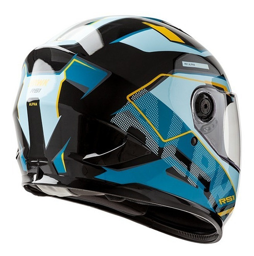 Imagen 3 de 8 de Casco Para Moto Integral Hawk Rs1f Alpha Celeste En Teomotos