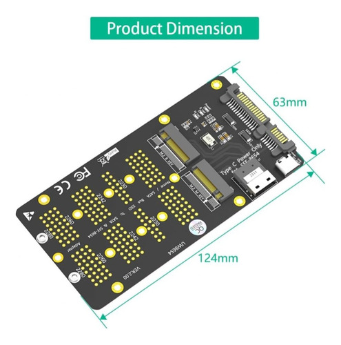 Sata M.2 Nvme/sata 2 En 1 A Sff- 8654 Y Adaptador Sata