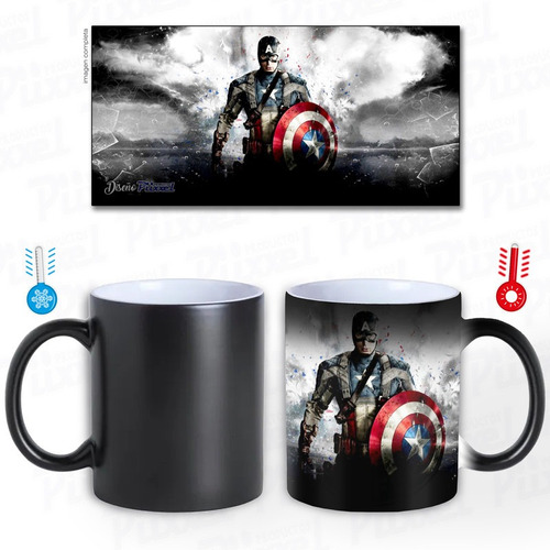 Taza Magica Capitan America Modelo 5 Regalo Injcreible