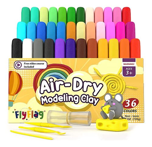 Air Dry Clay 36 Colores, Suave Y Ultraligera, Arcilla Para M