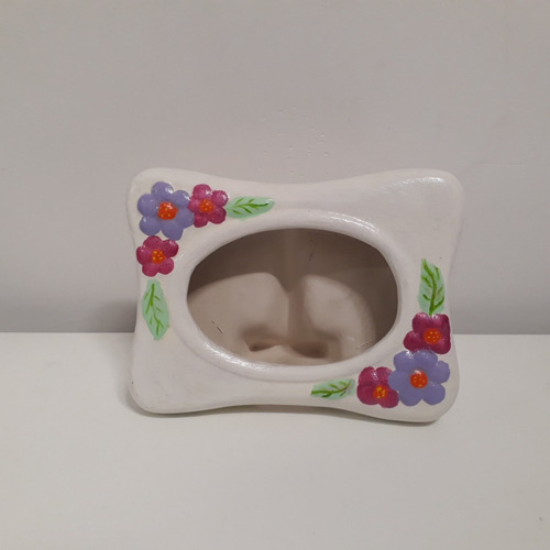 Imagen 2 de 3 de Porta Retrato Porta Fotos 10x15 Ceramica Flores