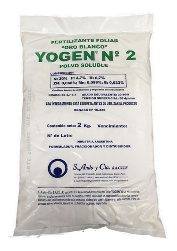 Yoguen 2 X 2kg Regulador Crecimiento Foliar