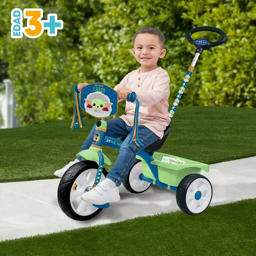 Triciclo Apache Baby Yoda Grande Deluxe Con Barra De Empuje