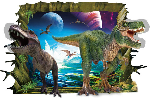 Cool 3d Dinosaurio - Adhesivo De Pared De Vinilo Extraíble A