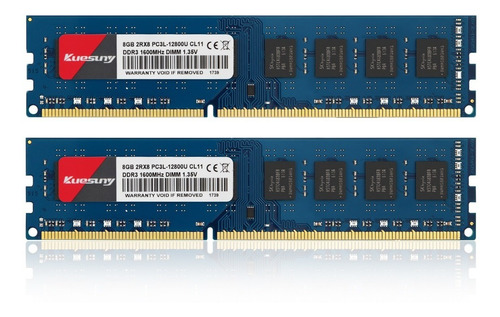 Memoria Ram Kuesuny 16gb (2x8gb)ddr3l-1600mhz Udimm Desktop 