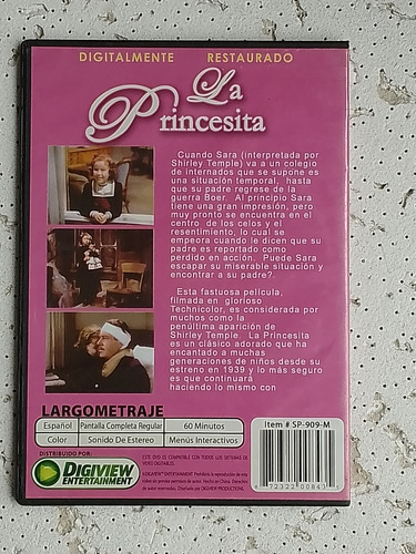 Dvd La Princesita Shirley Temple (Usado)