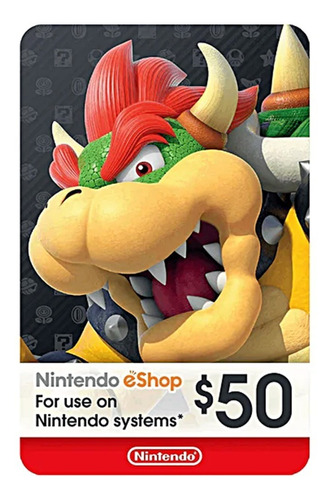 Tarjeta Nintendo Eshop 50 Usd Nintendo Switch