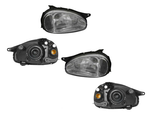 Par Faros Chevy 2000 F/crom Rayado Vidrio 4p Opt