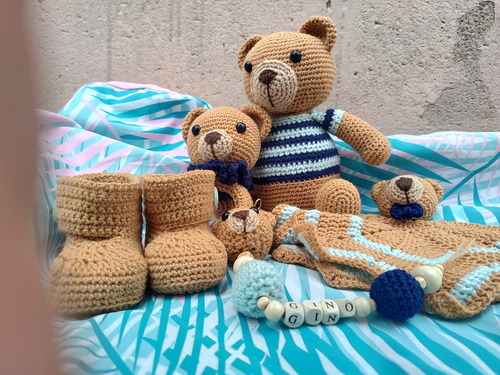 Kit Nacimiento Osito Completo A Crochet