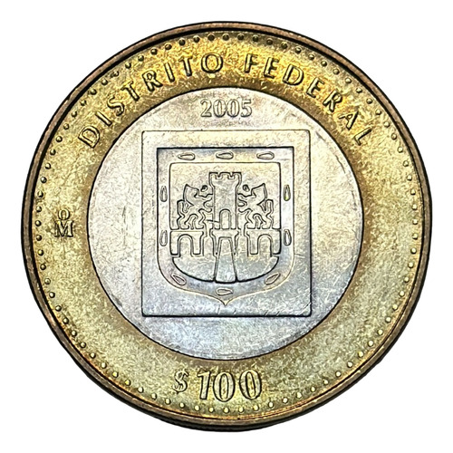 Moneda 100 Pesos Año 2005 Distrito Federal Bimetálica Plata*