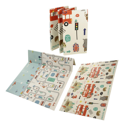 Tapete Infantil Dupla Face 1,5x2m Tatame Dobrável 2 Estampas
