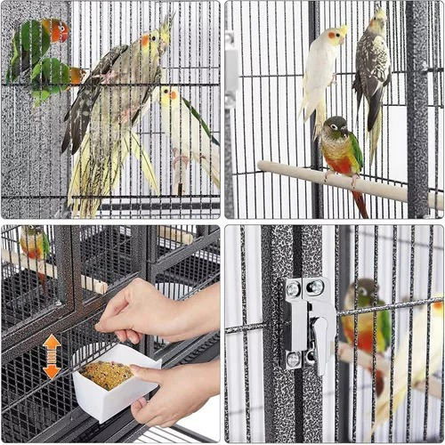 Jaula Grande Triple 3 Niveles 6 Compartimientos Para Aves