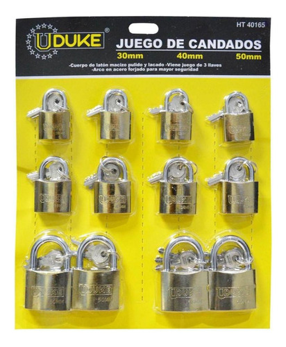 Candado Carton Uduke Dorado 30-40-50 (ht40165)