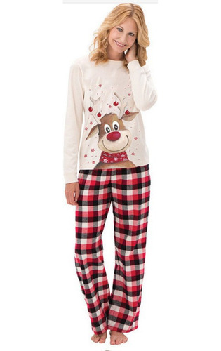 Ut Conjunto De Pijama Navideño Para Parejas, Diseño De Alce