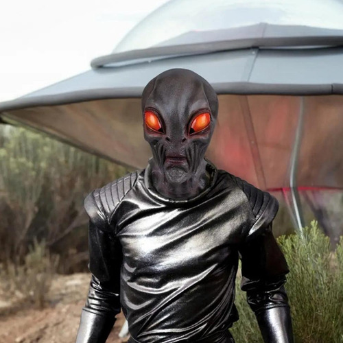 Máscara De Látex Alienígena Para Halloween E Carnaval Cor Preto Alien Et