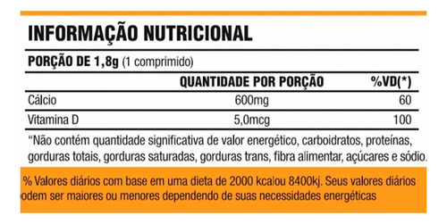 Cálcio 600mg + Vitamina D Fdc 90 Comprimidos Importada
