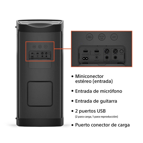 Imagen 2 de 11 de Parlante Sony Serie X SRS-XP700 SRS-XP700 portátil con bluetooth waterproof negro 120V/240V