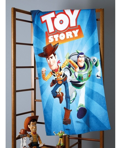 Toalha De Banho Infantil Toy Story 100% Algodão Dohler Cor Azul