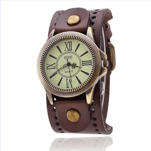 Reloj Vintage De Cuero Ccq Para Hombre Y Mujer, Reloj De Pul