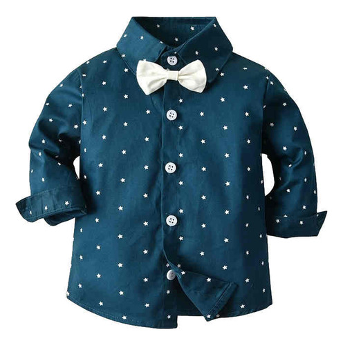 Conjunto Elegante Bebé Niño Traje Con Camisa Moño Y Pantalón
