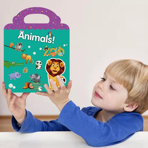 . Libros De Pegatinas De Animales Reutilizables