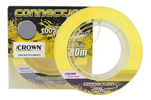 Linha Multifilamento Crown Yellow 9x 0,40mm 80lb 300m 