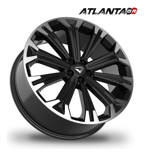 Roda Aro 20 X7,5  Atlanta Gr 5x100mm Diamantada Borda Preto