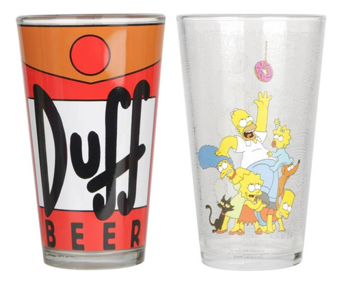 Tarros Y Vasos Cerveceros Los Simpson Vidrio 2 Piezas