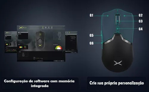Mouse Gamer Delux M800 Pro Paw3395 Sem Fio Preto | Tri-mode Preto