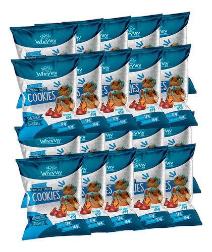 Wheyviv Fit C/ Whey Protein Biscoito De Cookie 45g X20