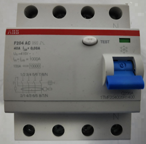 Interruptor Diferencial 4p 40a 30ma Abb Ref. 1tmf204005r1400