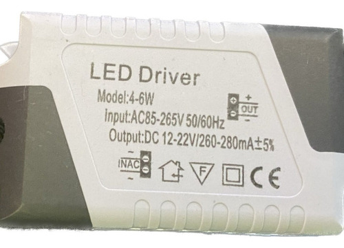 Driver Led Reator Fonte Para Spot 4w A 7w Bivolt