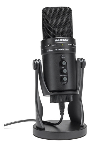 Microfone USB profissional com interface Samson G-track Pro Color Black