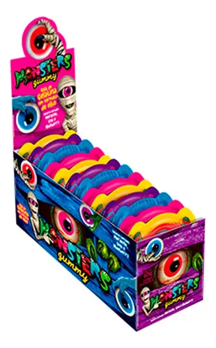 comprar Bala Gel Dip Loko Gummy Monster Morango Uva Blueberry 15un