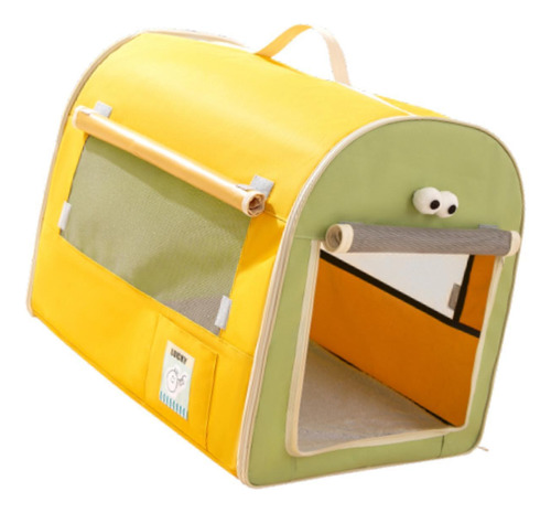 Cão Caixa De Carro Viagem Filhote De Amarelo E Verde