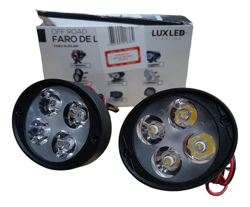  Kit 2 Faros Auxiliar Moto Cuatri 4 Led 12v Motoscba