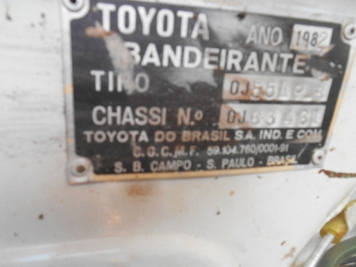 Toyota Bandeirante Pick Up Motor Om 614