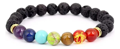 Pulsera 7 Chakras Onix Ajustable Incluye Caja!!