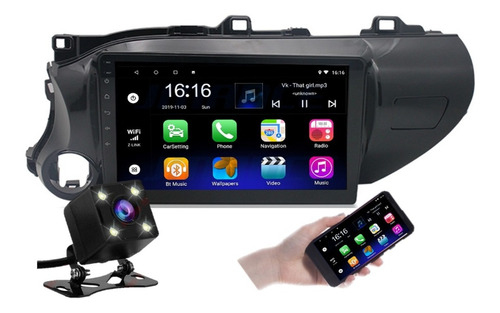 A. Estereo Android Toyota Hilux 2016-2021 Bluetooth + Camara