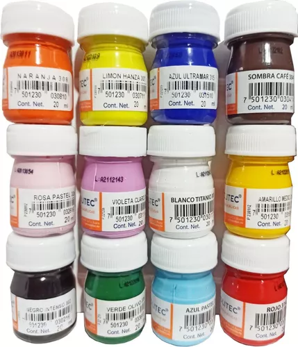 Kit Pinturas Acrílicas Politec 12 Colores 10 Ml C/u Y Pincel